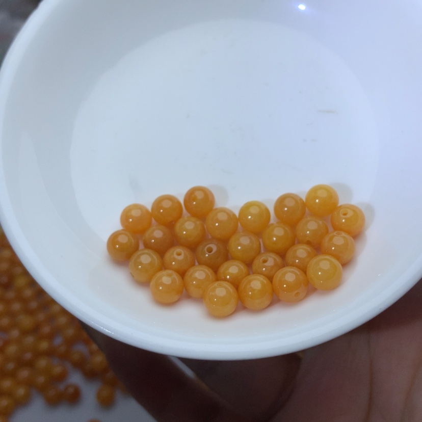 【闪购商品】翡翠手链未镶嵌卡7冰橙黄13颗 手链拍2单