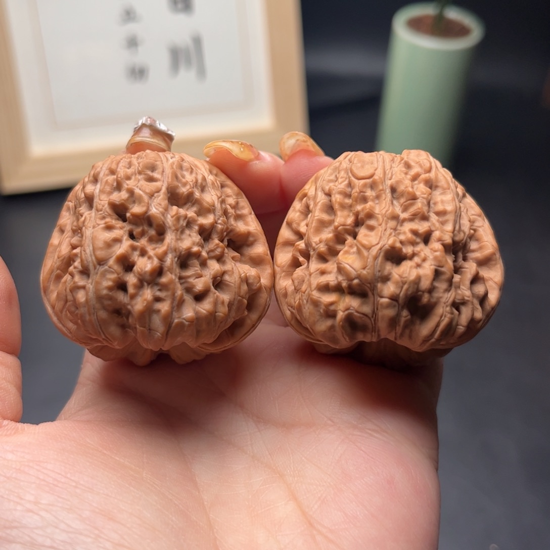 文玩核桃把件 43全品凹底