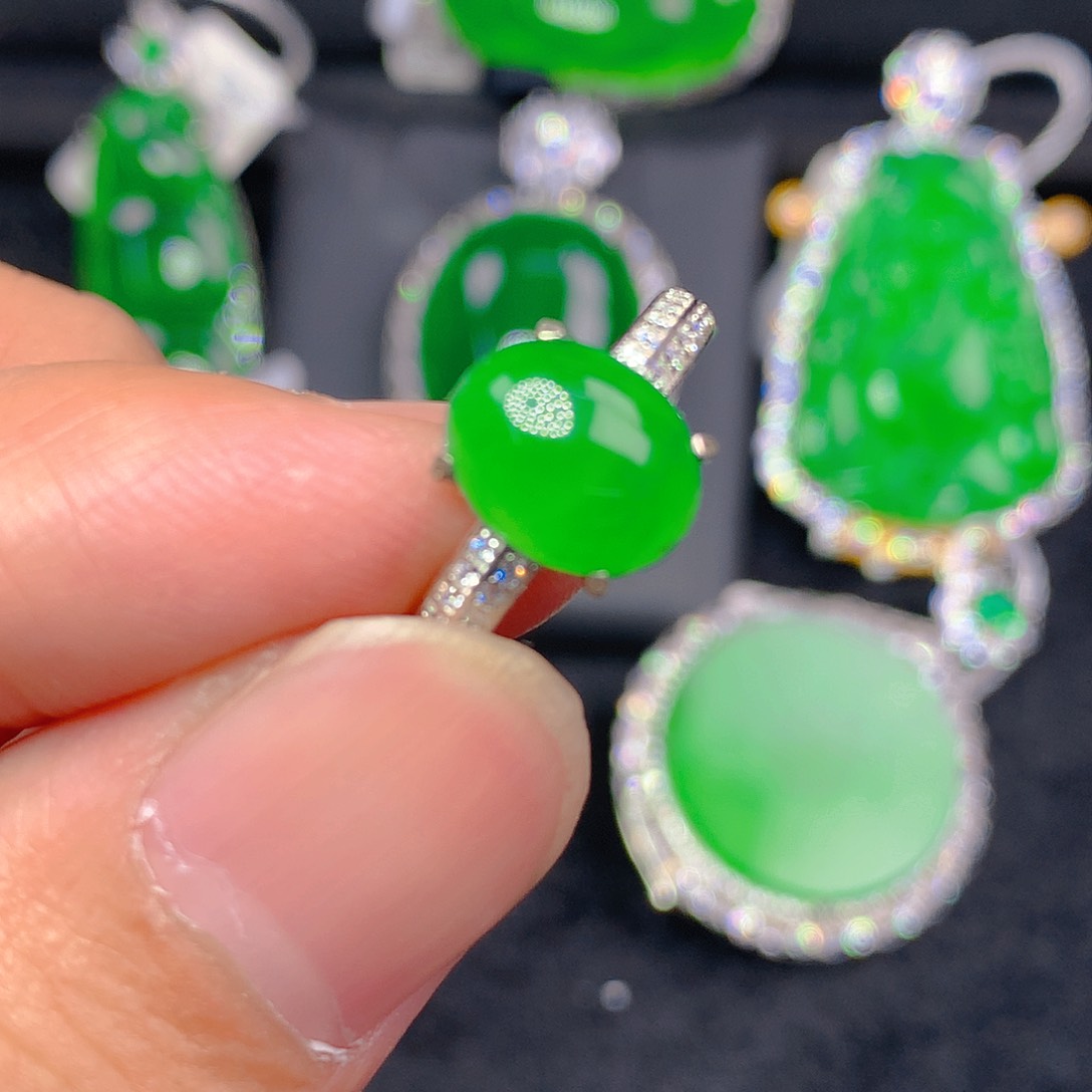 翡翠银S925镶嵌颈饰吊坠