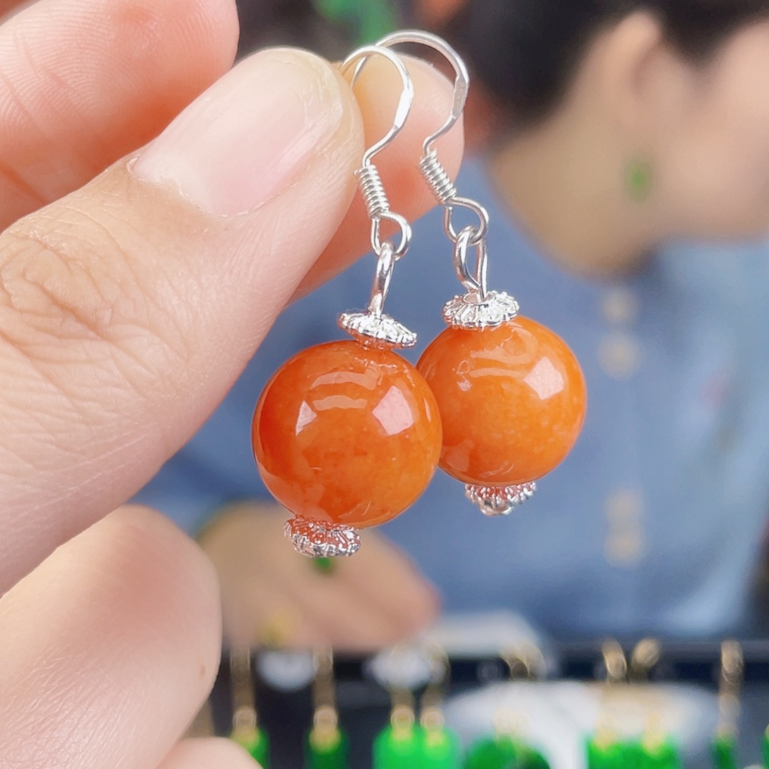 翡翠未镶嵌耳饰饰品