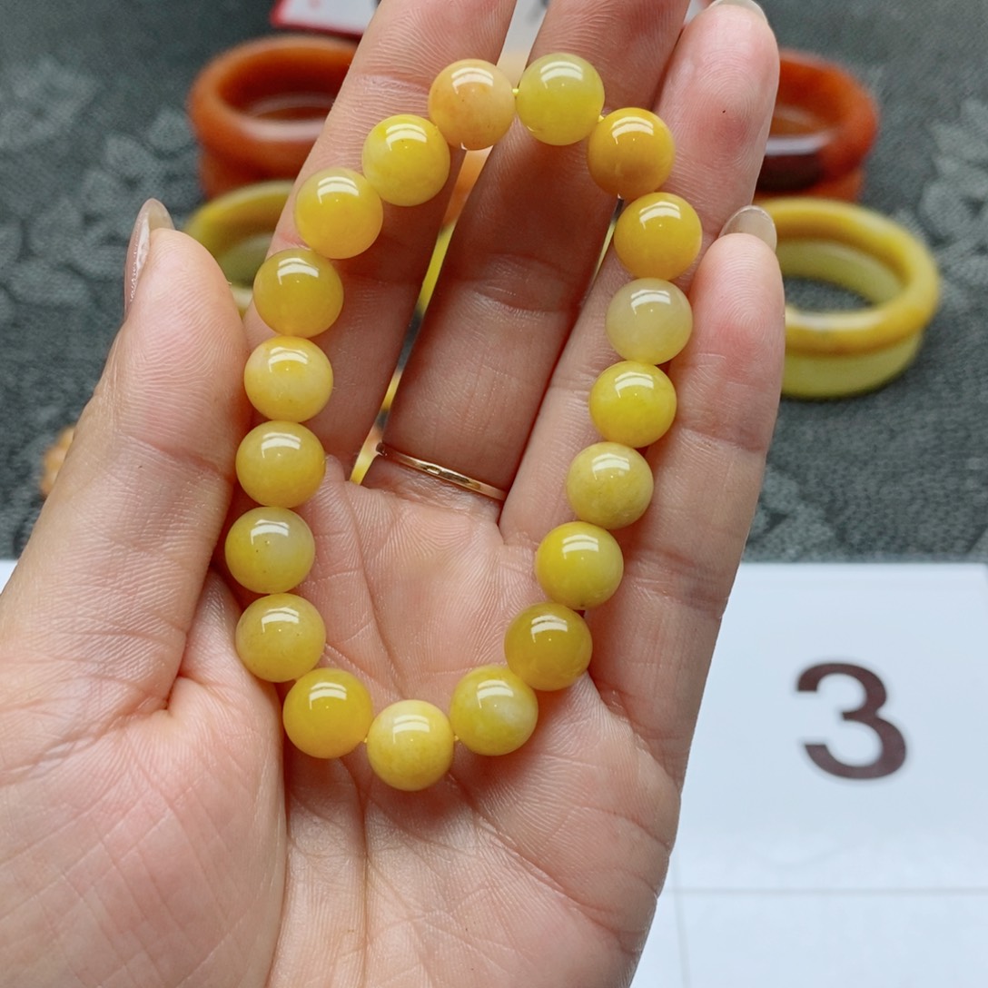 石英质玉（黄龙玉）未镶嵌手链