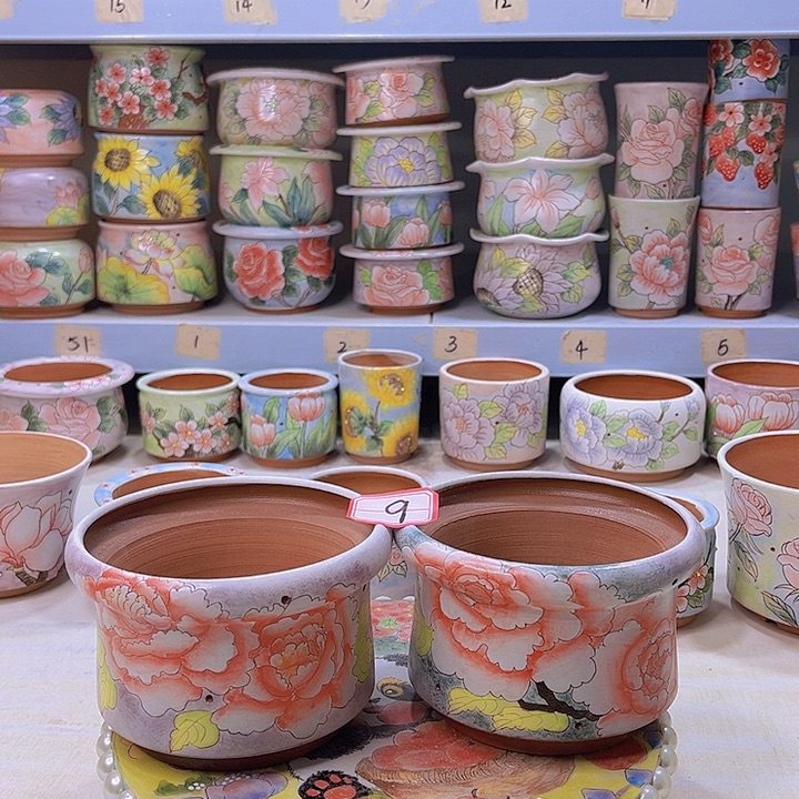 花盆景德镇多肉手绘花盆