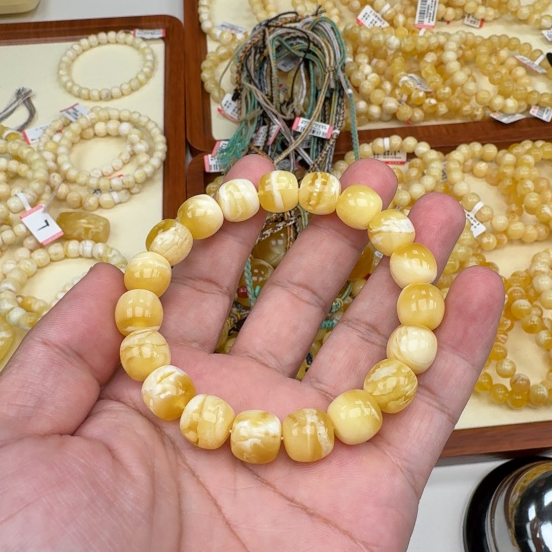 琥珀未镶嵌手链蜜蜡手串