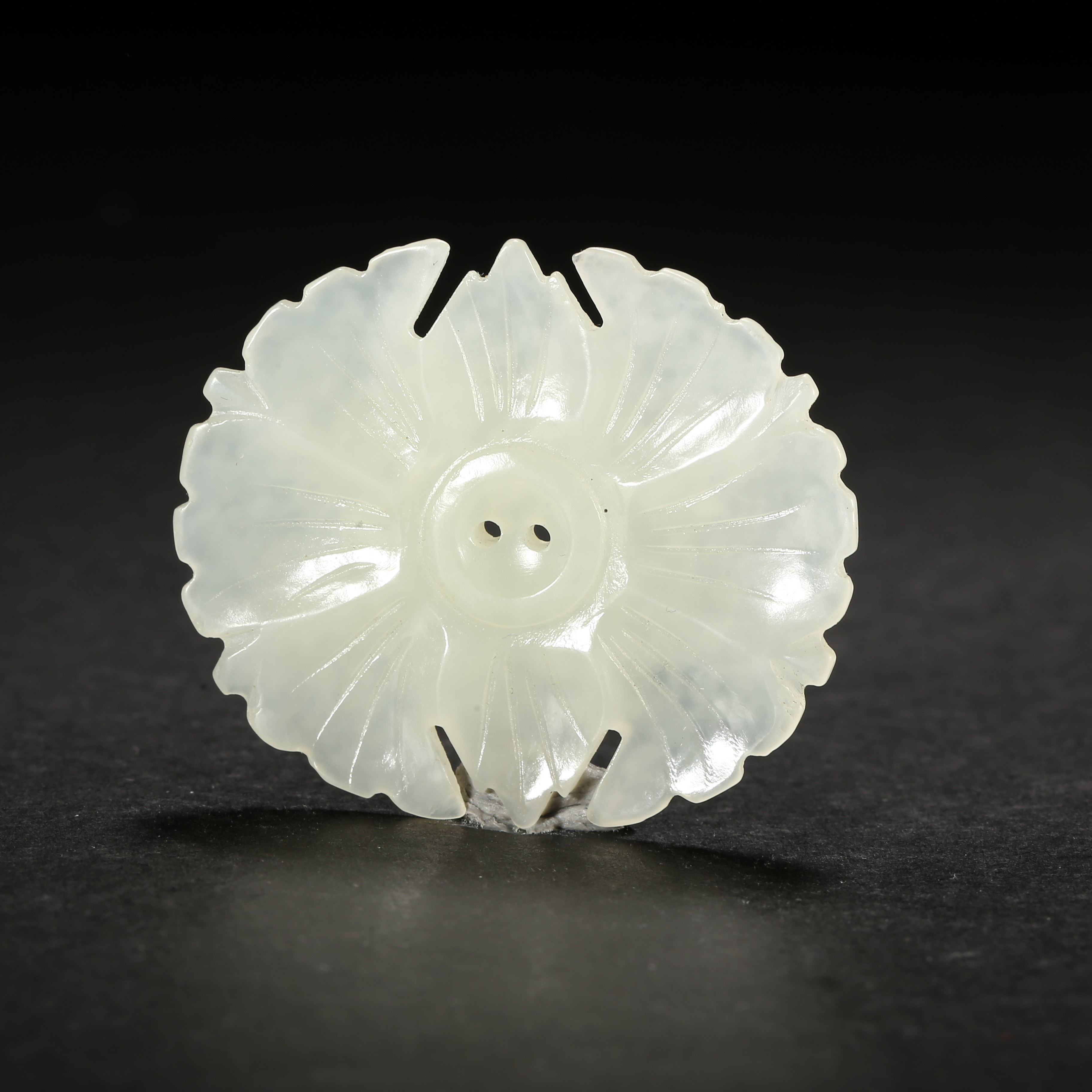 清晚期*白玉帽花/JTY02251025372/和田玉【北京文博】