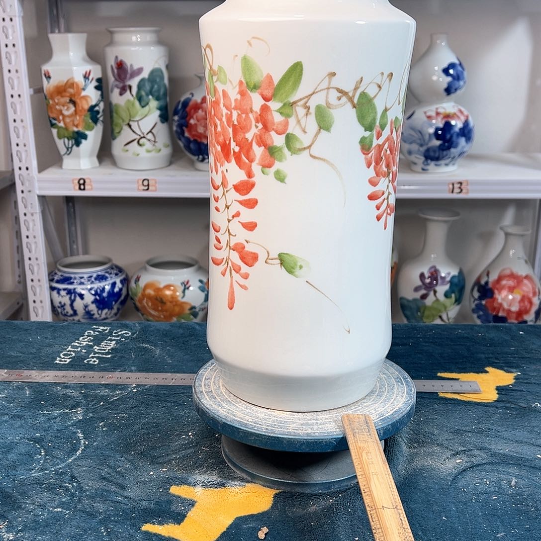 摆件景德镇陶瓷书紫藤