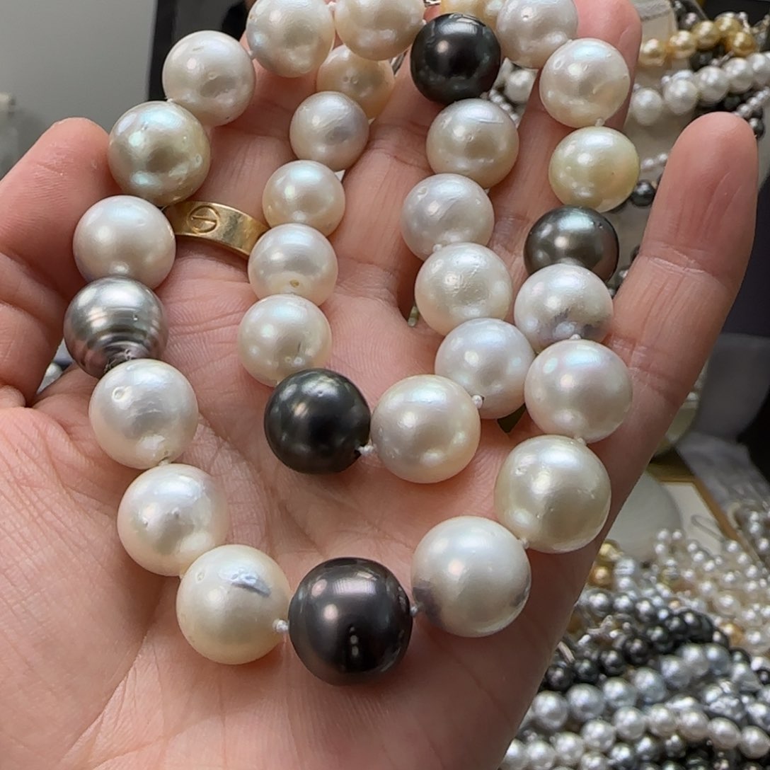 海水珍珠颈饰银S925镶嵌用****5