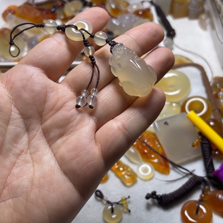 鹅***石玛瑙/玉髓未镶嵌颈饰007