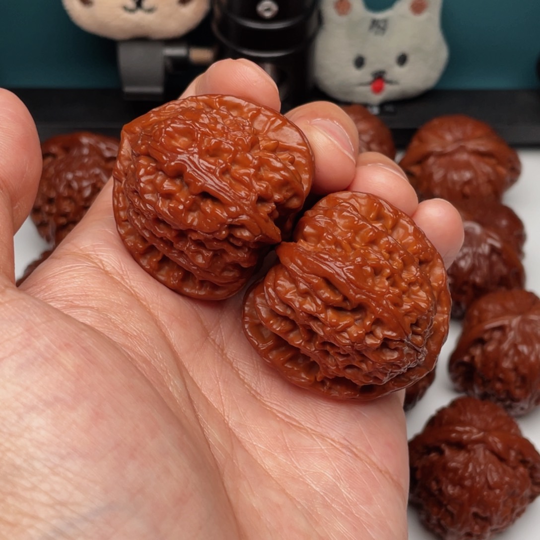 文玩核桃把件回*延庆三角白狮子文玩核桃