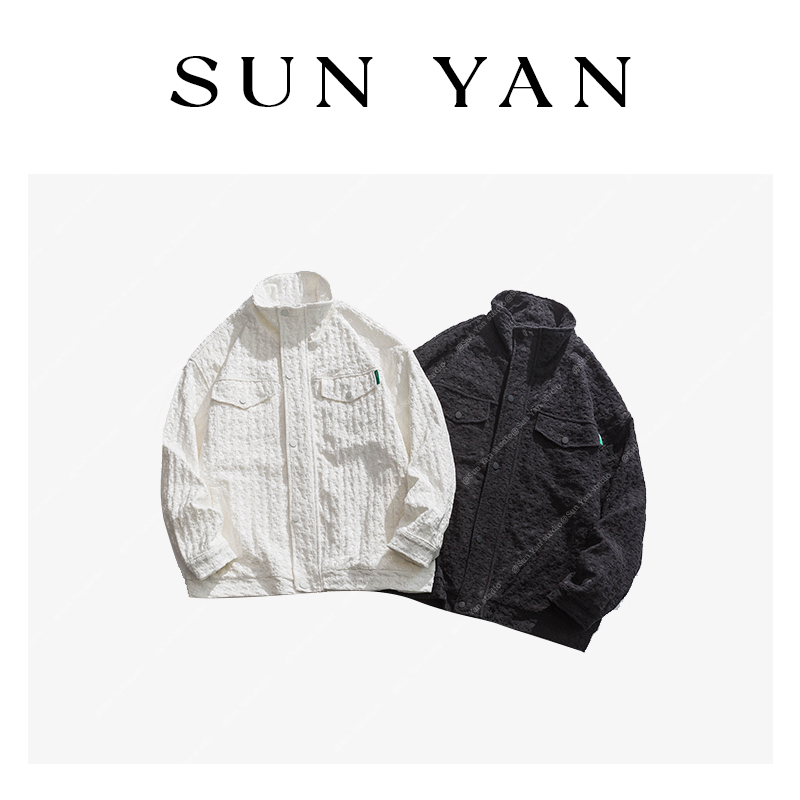 孙妍【绒纹隐叙】绒面立体花纹假口袋装饰拉链休闲外套女2025冬季