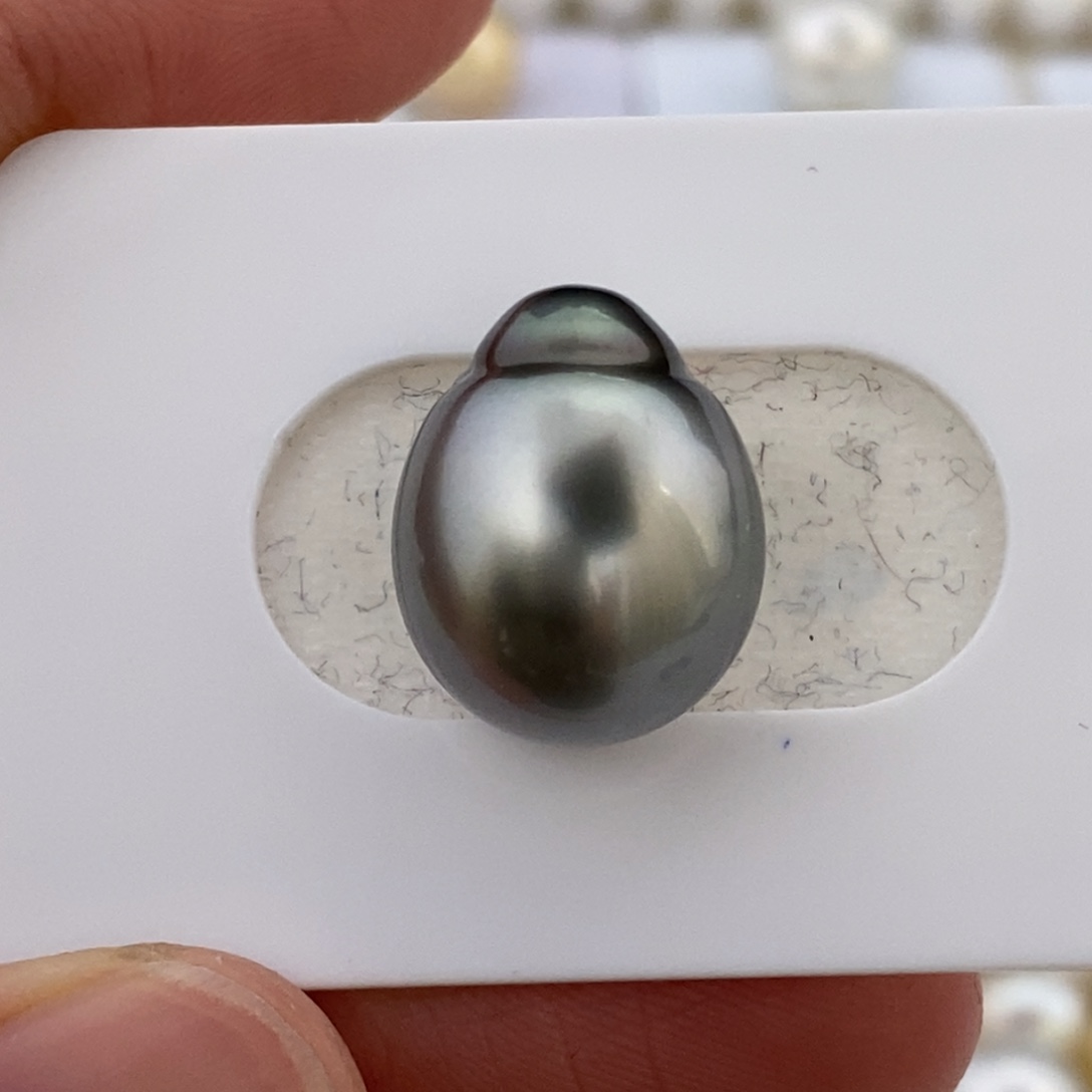 裸珠海水珍珠大溪地铂金灰13.4mm