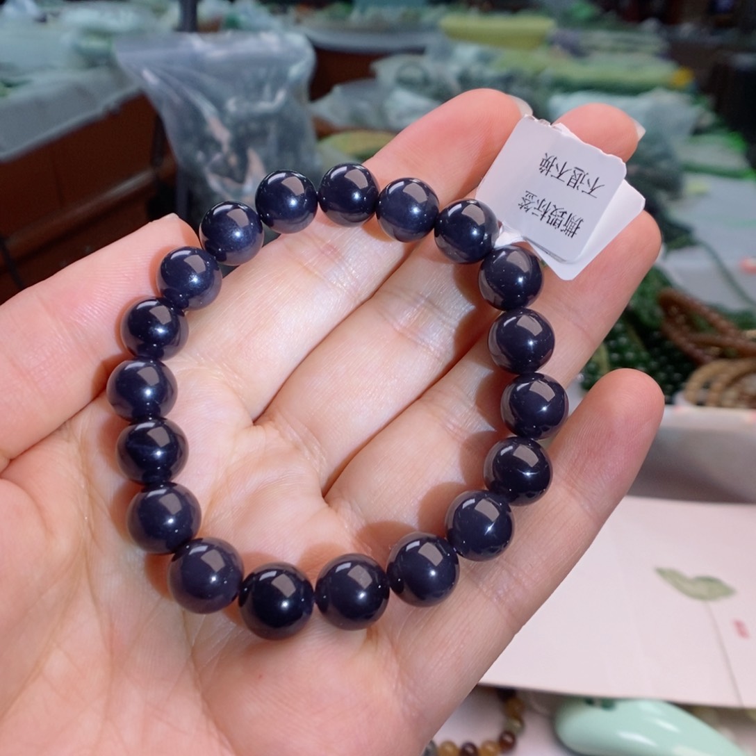 和田玉手链未镶嵌帝王紫10