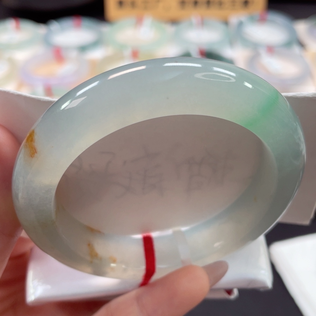 未镶嵌手镯翡翠55厚装行家料金丝翠枫叶黄31号
