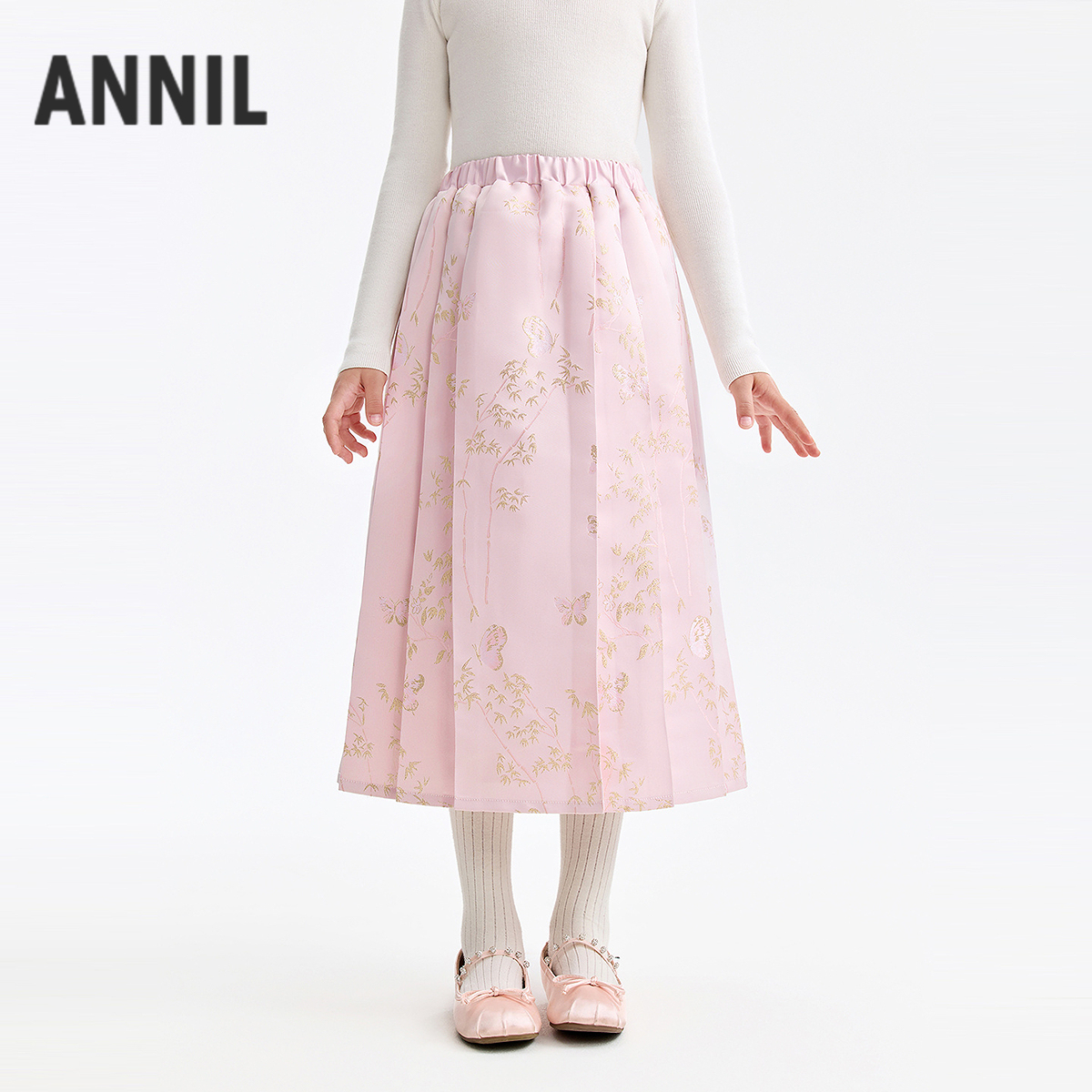 【新年波马面裙】女童全腰半裙新中式春季新款安奈儿童装EG613503