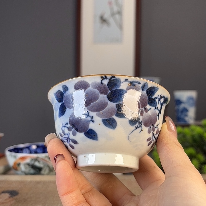 摆件景德柴烧茶杯多人