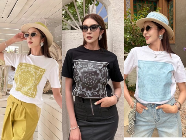 GIFLONA潮牌女装 夏季腰果花短袖