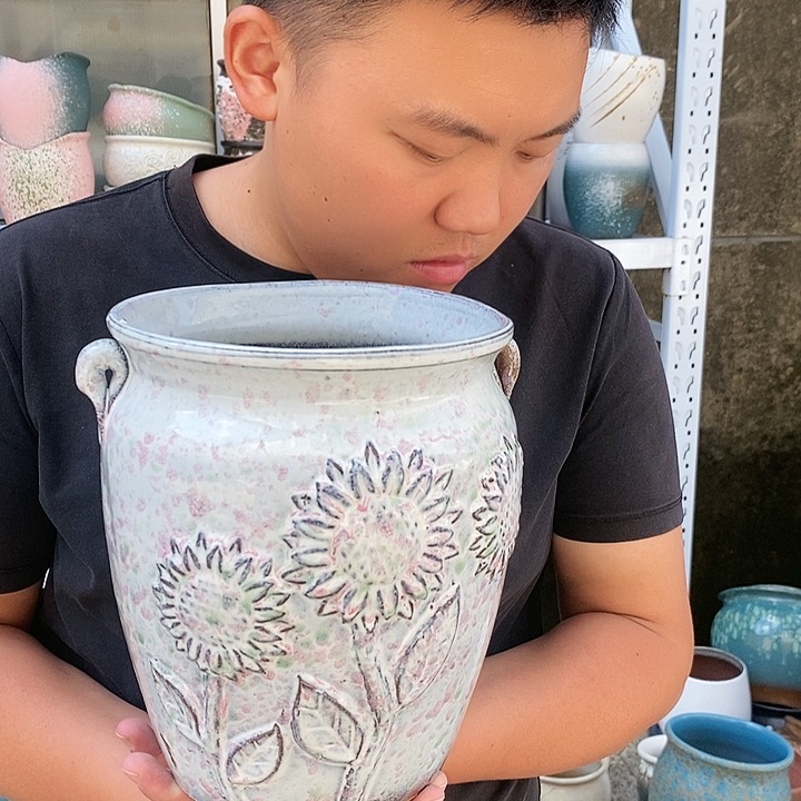 红泥花盆口20高24福利