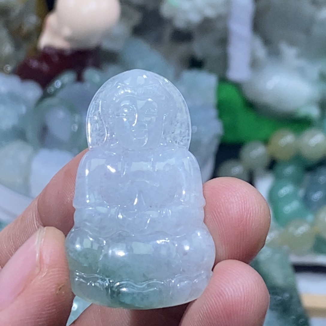 翡翠未镶嵌吊坠(不含链)正装观音