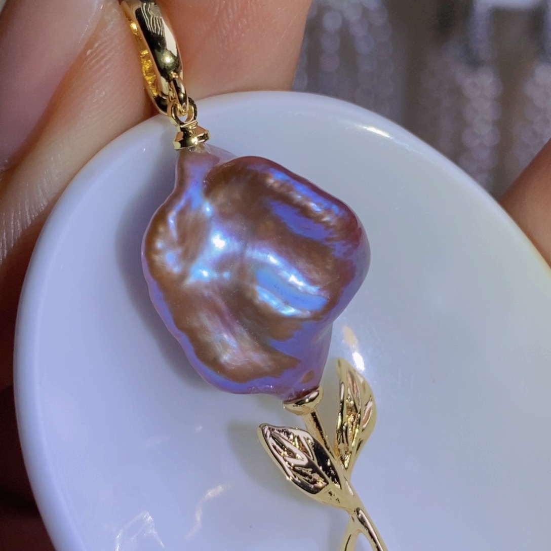 银S925镶嵌天然淡水珍珠淡水珍珠