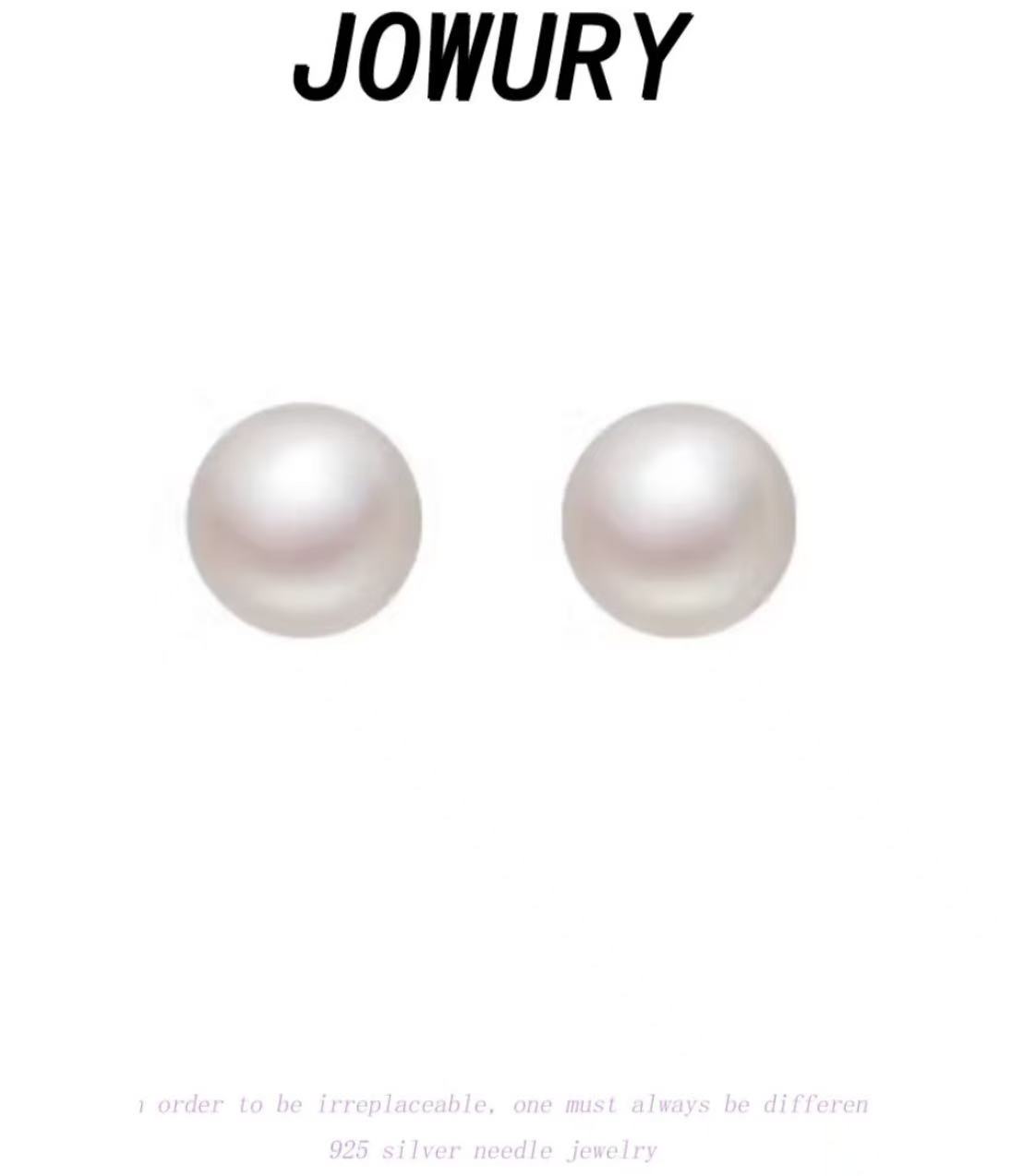 Jowury 足银耳饰 厂长专属【素珠耳钉】强光 百搭 仙女 精致 简约 