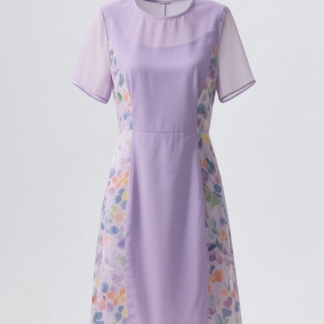 古着桑蚕丝 默认瑕疵 No退No换 七分袖刺绣连衣裙