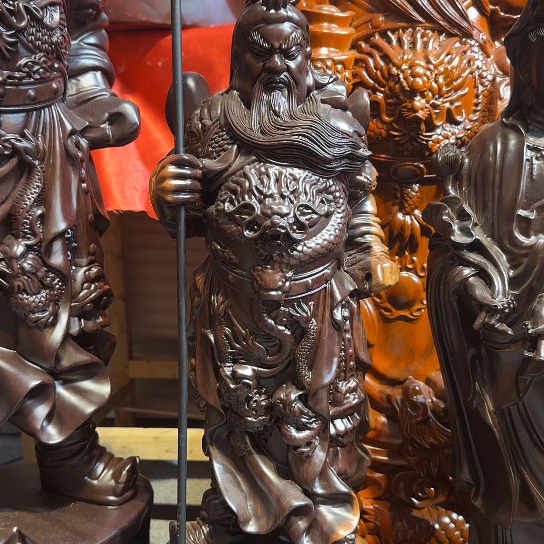 北***狼木黑檀木立刀二爷58公分