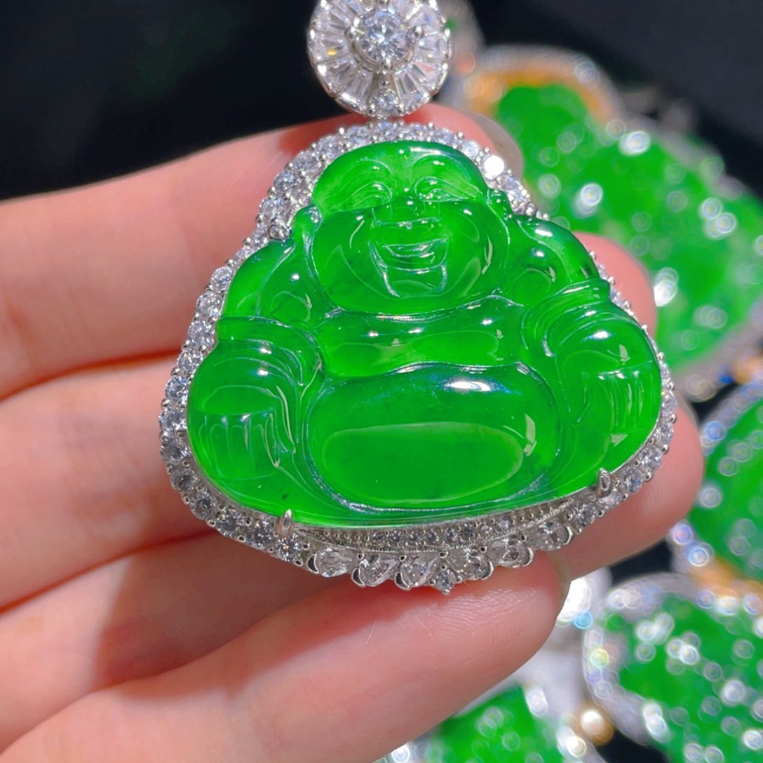 翡翠吊坠(不含链)银S925镶嵌
