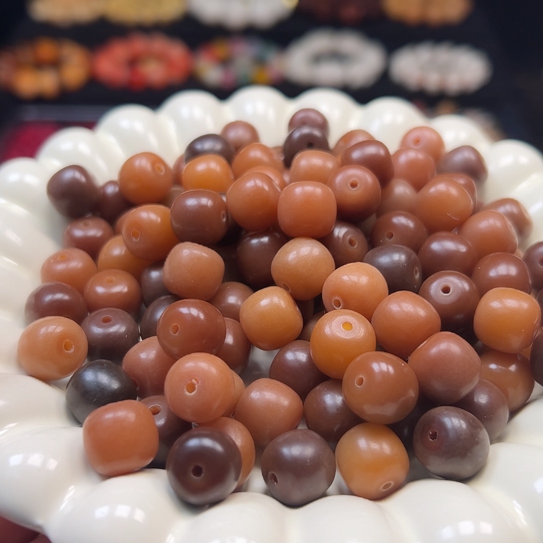 菩提根/象牙果手串卡12老料咖桶500颗