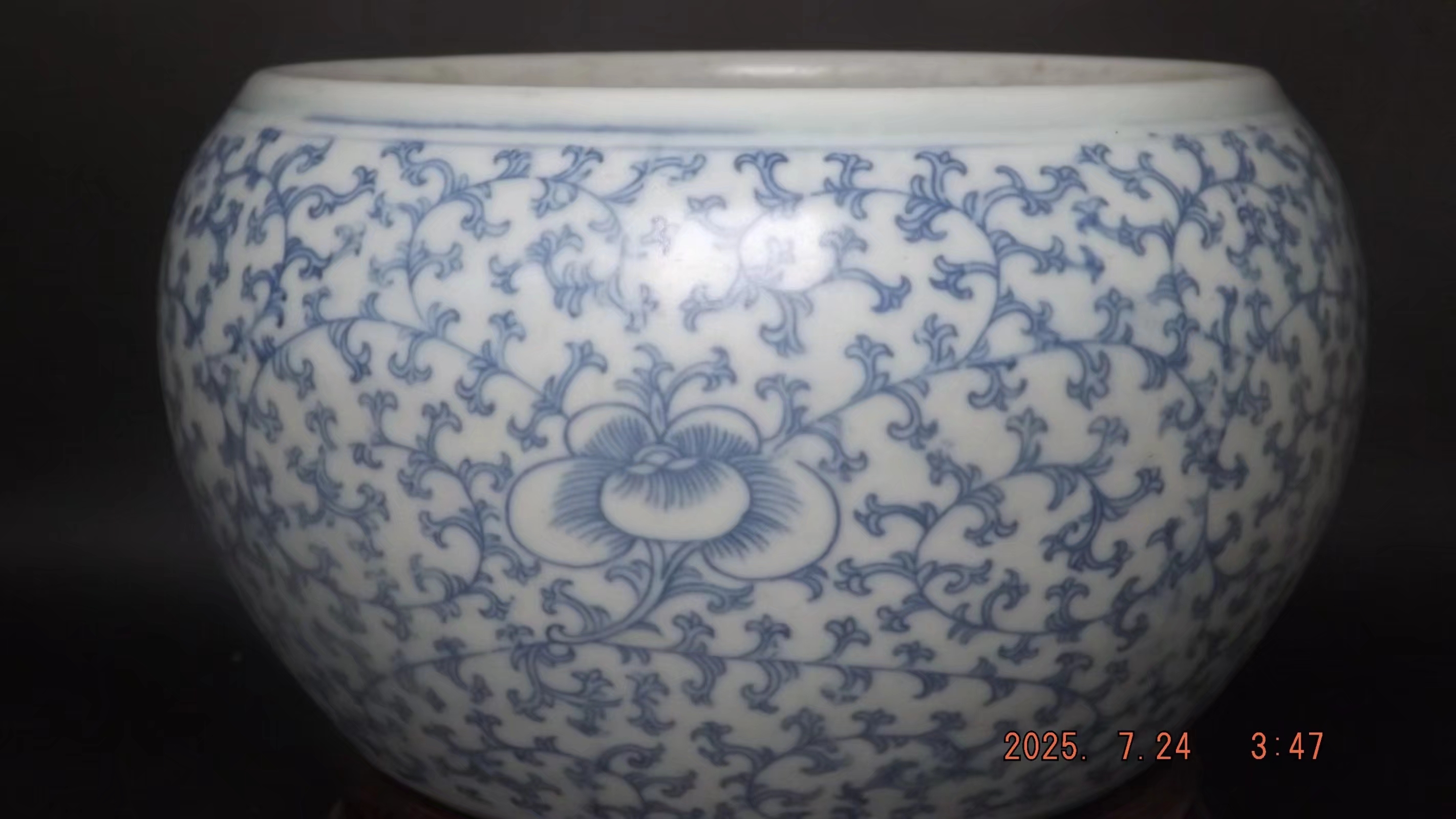 青花缠枝莲笔洗-全美品