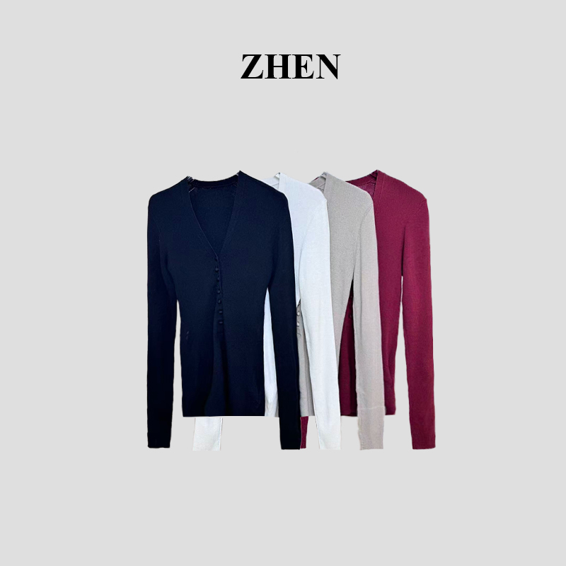 【ZHEN】25K01472 2025新款修身显瘦气质小众设计师款长袖T恤打底