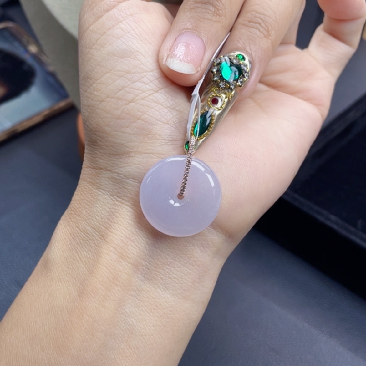 【闪购商品】翡翠颈饰18K金镶嵌19号 冰粉紫