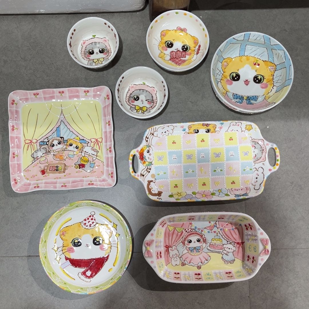 请***注瓷片8个陶瓷好看可爱的