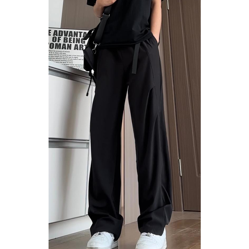 【新款腰带】新款腰带直筒凉感降落伞兵裤垂感宽松薄款休闲裤情侣