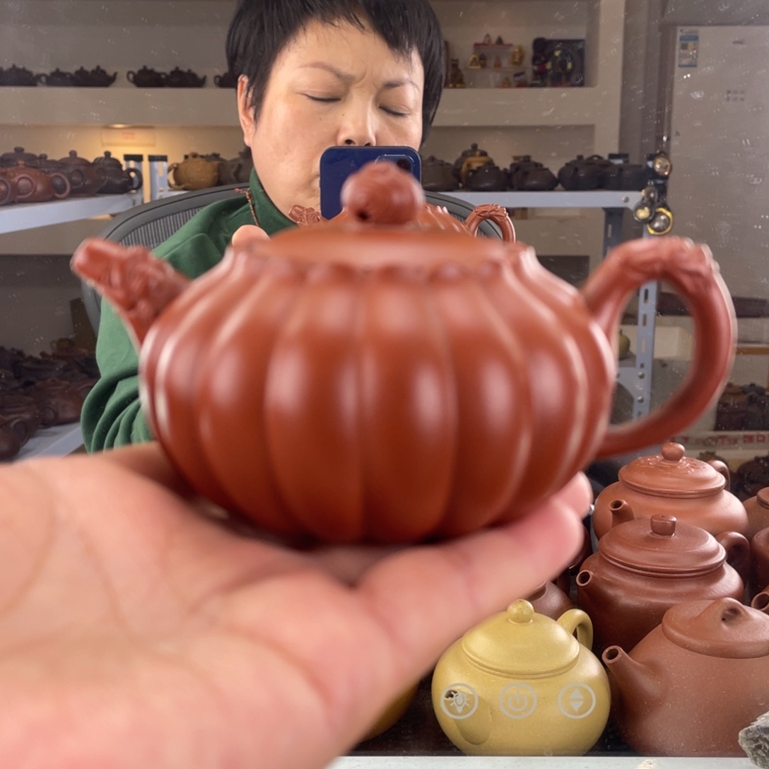茶壶紫砂黄龙山朱泥龙葵160cc