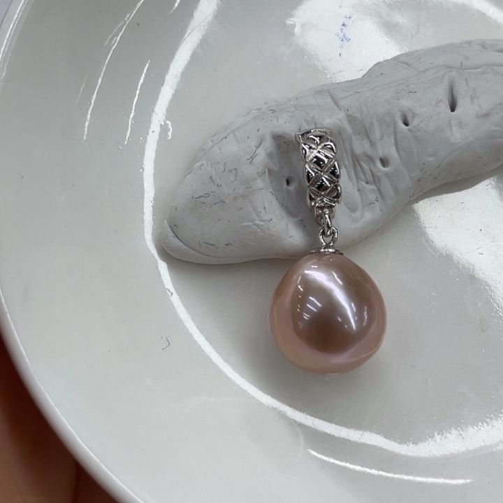 颈饰银S925镶嵌淡水珍珠13-14