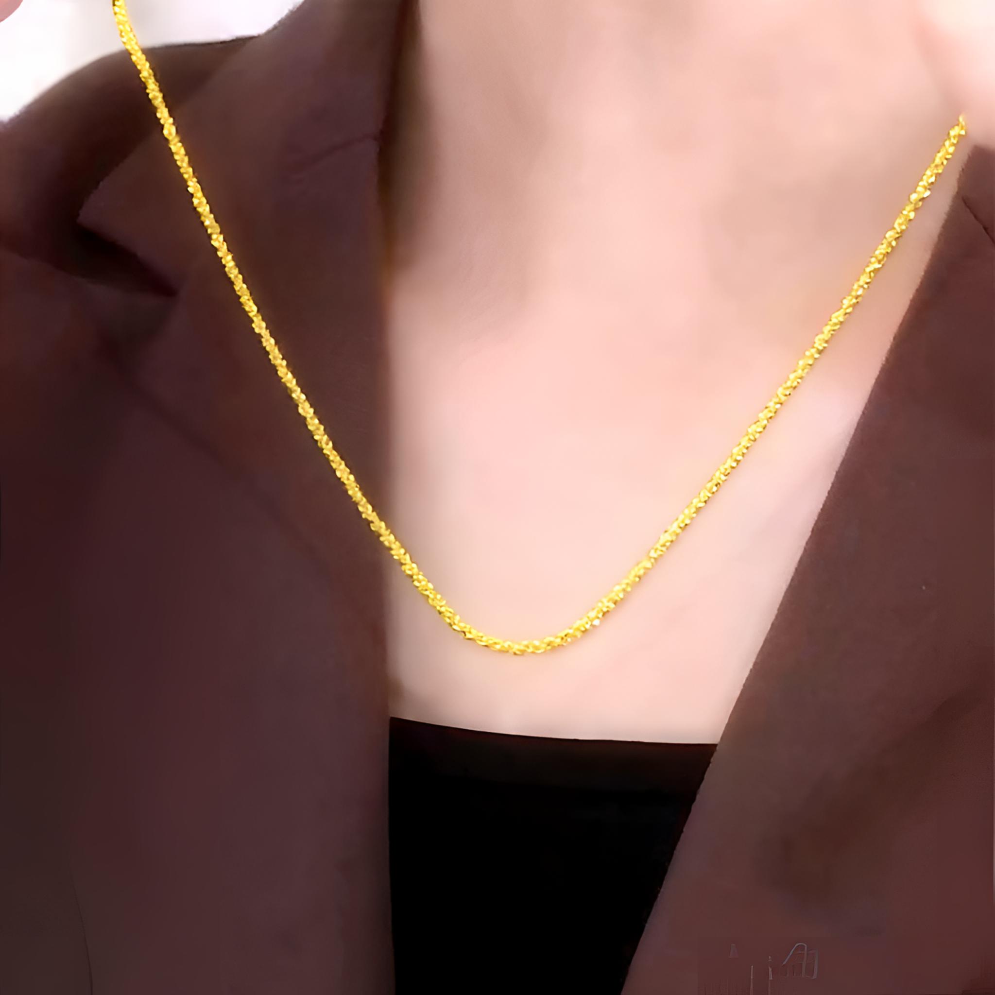 银奉祥 链子足银  990【45厘米满天星菜花波光粼粼链】加厚电镀耐带