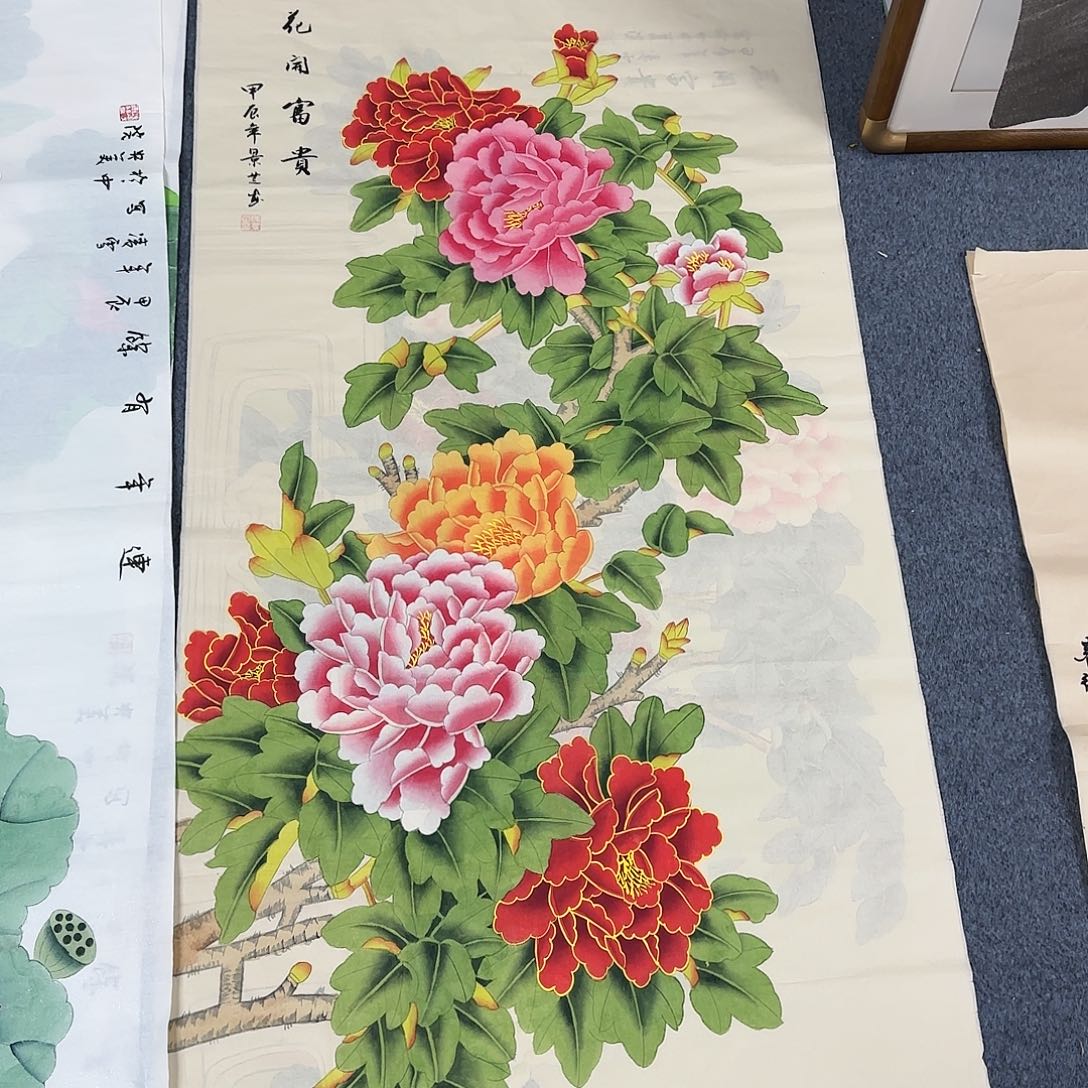 国画尺寸70X138手绘作品