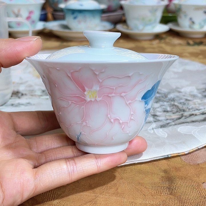 【闪购商品】瓷片国色惊城盖碗