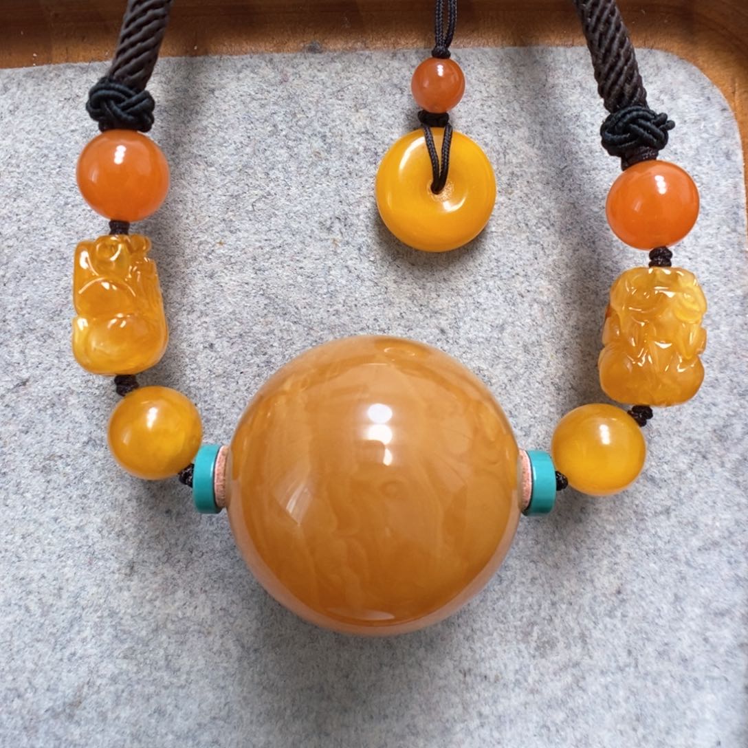 蜜蜡项链未镶嵌蜜蜡锁骨