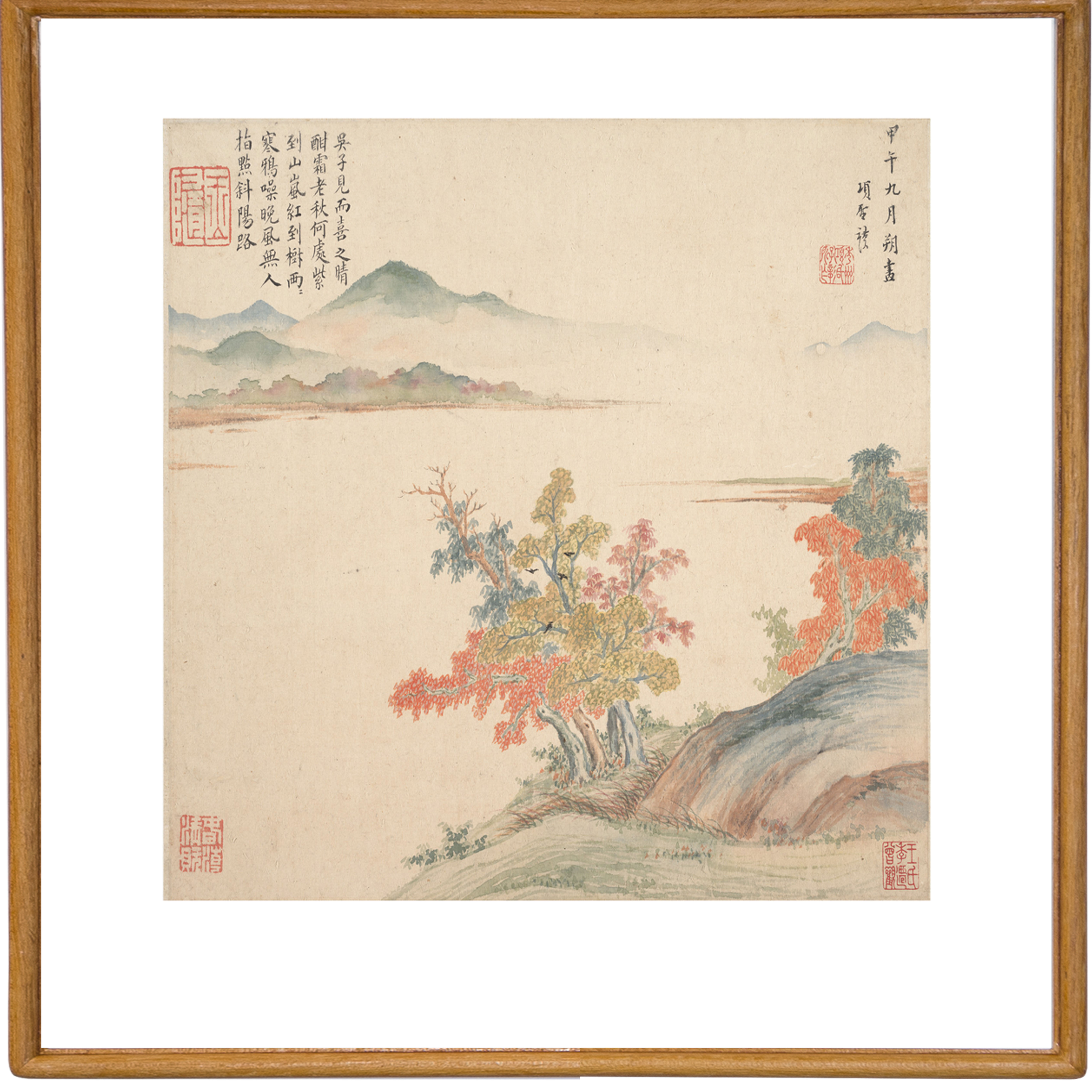 《秋景-斗方》室内玄关卧室装饰画
