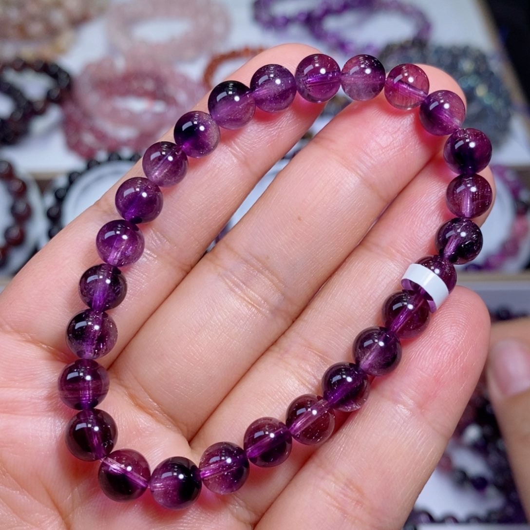 水晶手串未镶嵌紫超七