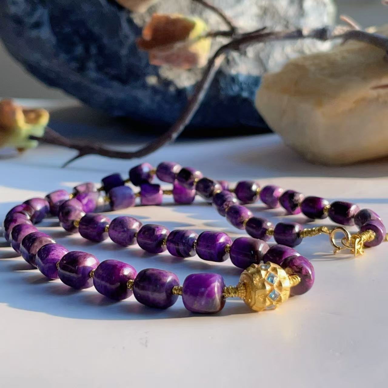 舒俱来泥地皇家紫18K项链/40cm/4-6mm+/AZB3815/编码多样 