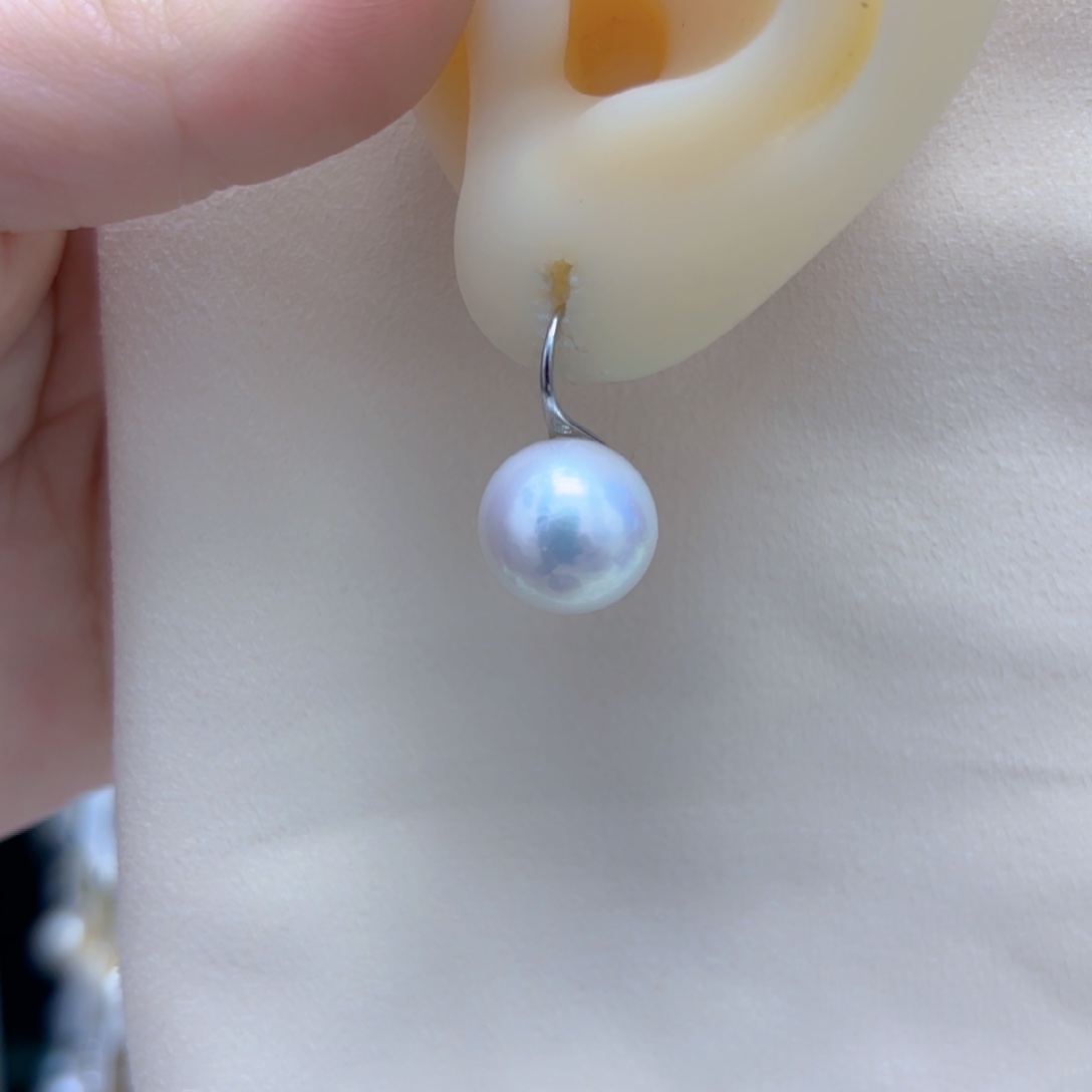 淡水珍珠耳饰银S925镶嵌