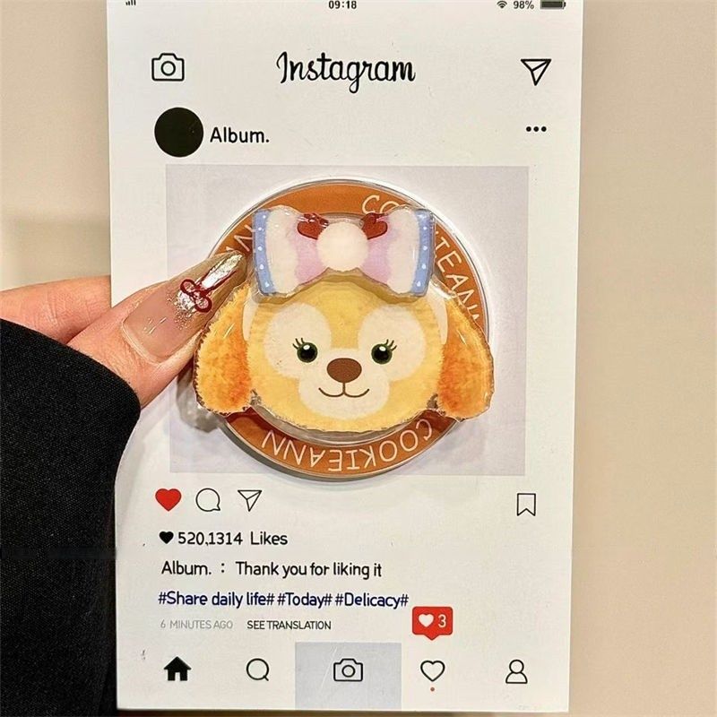 ins小众三小只雪莉玫达菲熊磁吸支架手机气囊可伸缩懒人桌面追剧