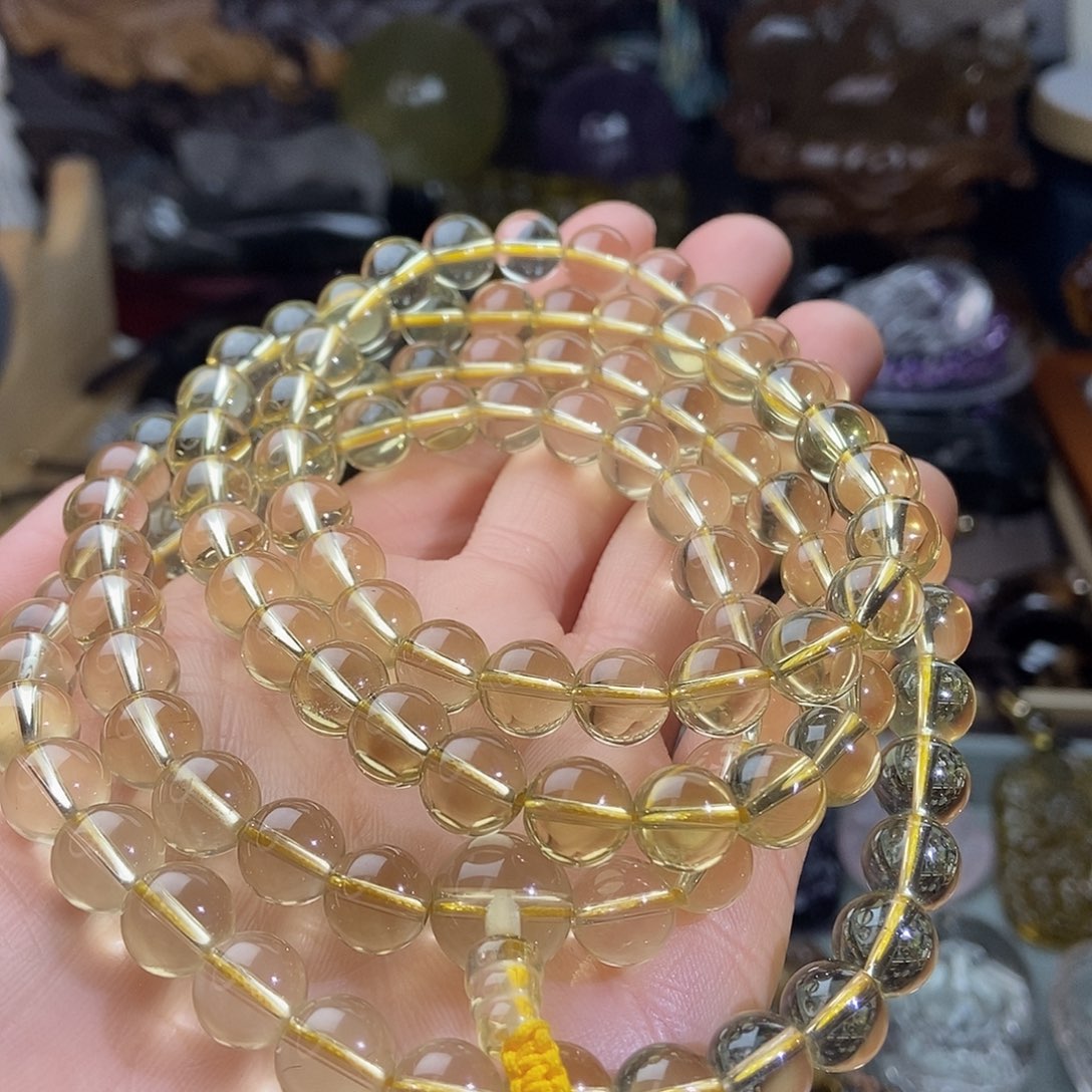 水晶套链未镶嵌水晶108颗念珠
