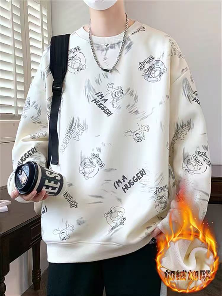 青少年长袖秋季宽松卫衣春秋加绒秋冬常规款秋季圆领