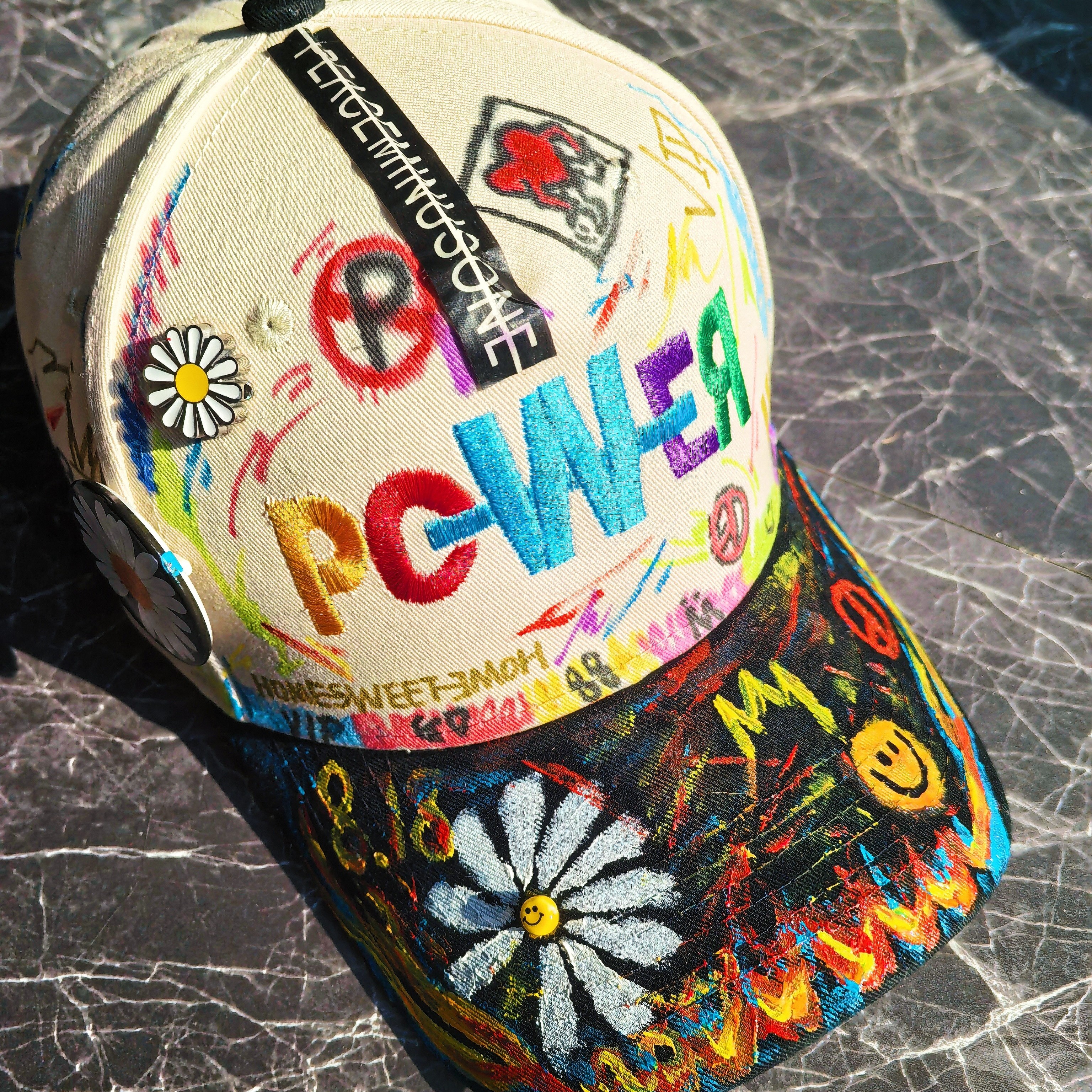 权志龙个性涂鸦diyPOWER百搭帽子（定制款除质量问题不退）