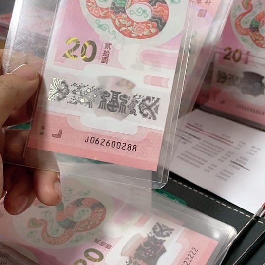 塑料2025年蛇年纪念钞号码如图所示