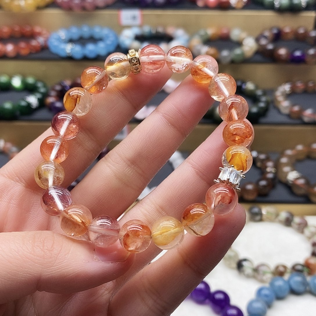 水晶手链未镶嵌锦鲤胶花