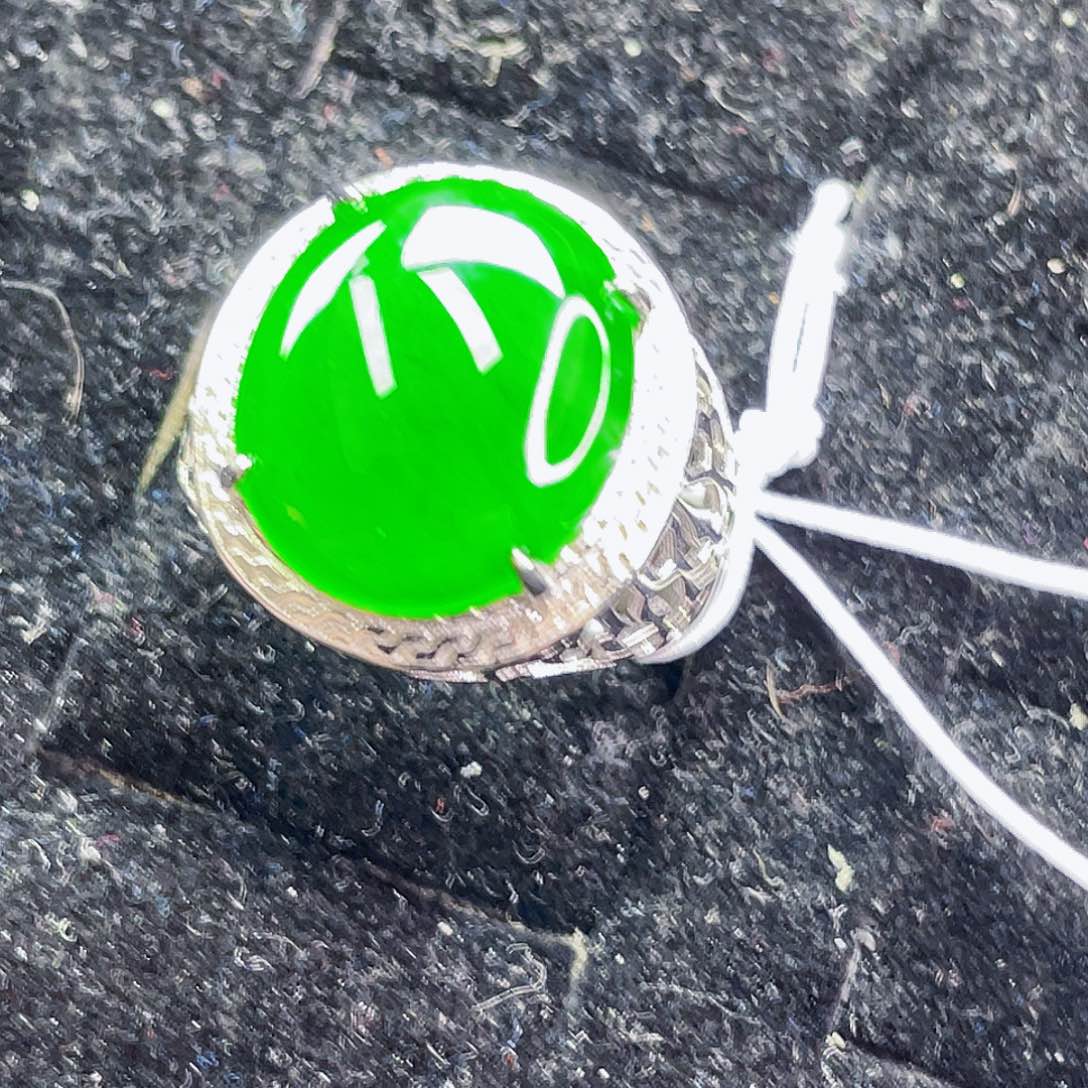 翡翠银S925镶嵌吊坠(不含链)23