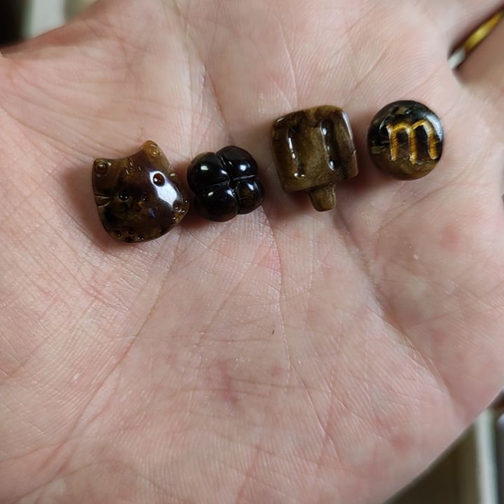 琥珀裸石未镶嵌根珀三组，四个一起拍